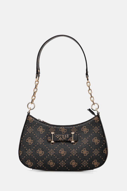 Τσάντα Guess CARRIE λεπτό μοτίβο καφέ HWGP98.98180