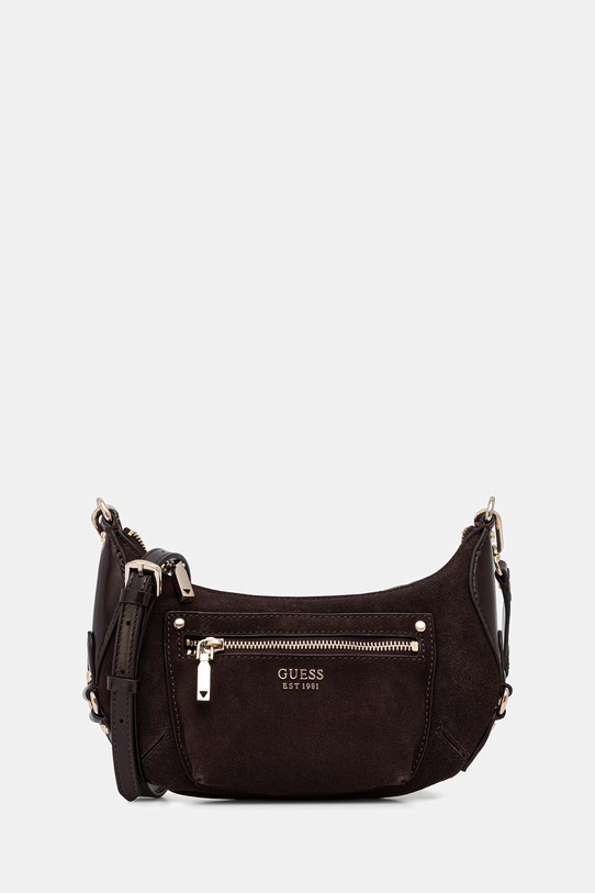 Guess torebka zamszowa MARSHA nie mieści A4 brązowy HWSG95.01720