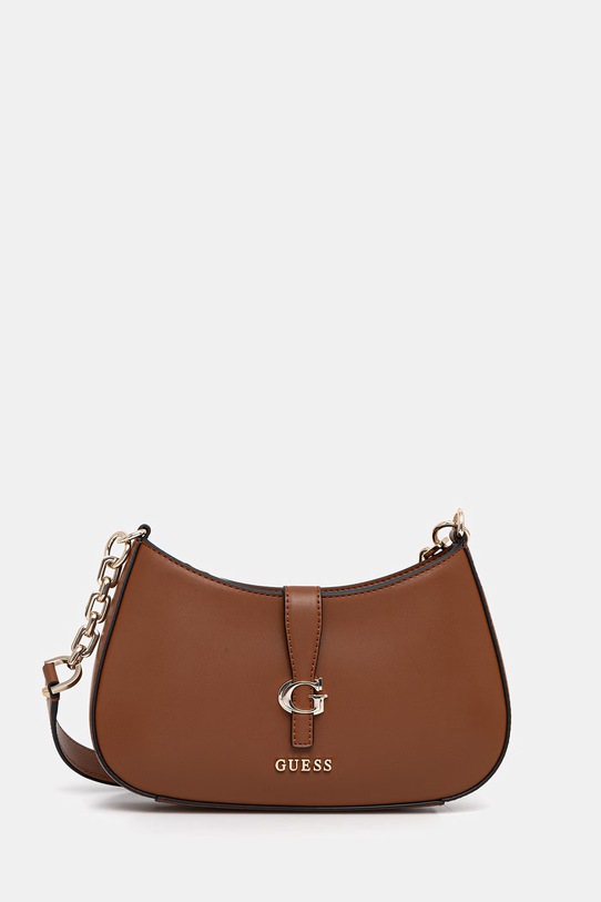 Τσάντα Guess CARRIE απομίμηση λείου δέρματος καφέ HWVG98.96180