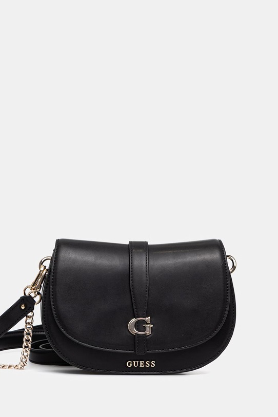 Τσάντα Guess CARRIE απομίμηση λείου δέρματος μαύρο HWVG98.96200