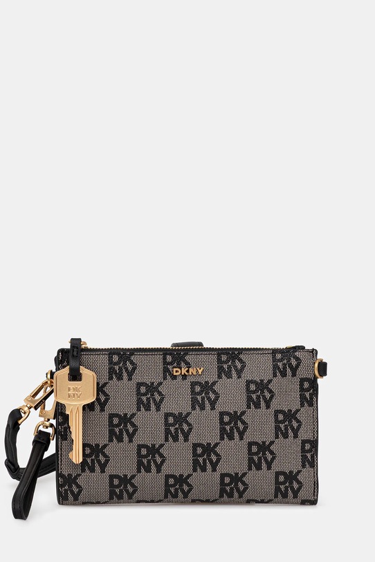 Dkny portfel drobny wzór czarny R5456N80