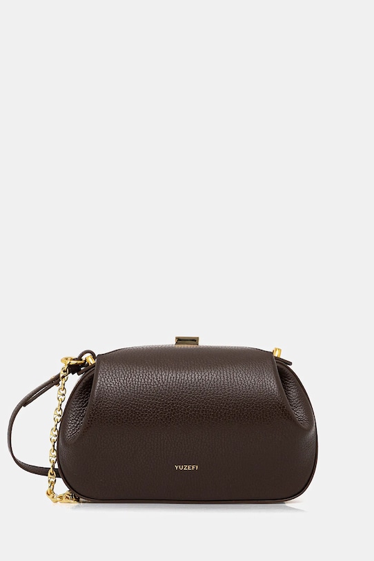 Yuzefi torebka skórzana OYSTER skóra licowa brązowy YUZCO.HB.MOYC.L038