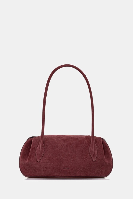 Yuzefi torebka zamszowa OYSTER nie mieści A4 bordowy YUZCO.HB.OYSB.S024