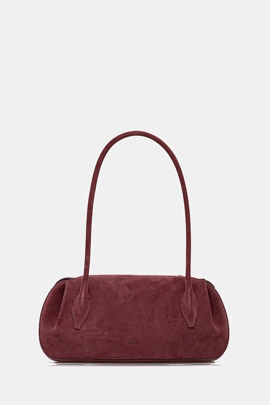 Yuzefi torebka zamszowa OYSTER nie mieści A4 bordowy YUZCO.HB.OYSB.S024