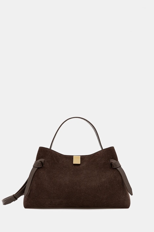 Yuzefi torebka zamszowa GYOZA nie mieści A4 brązowy YUZRS26.HB.GZ.S026