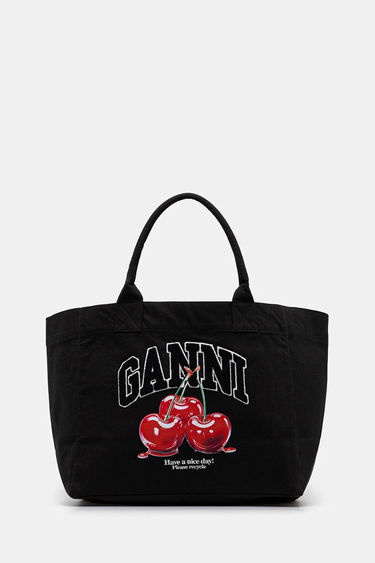 GANNI torebka bawełniana tekstylny czarny B2110037