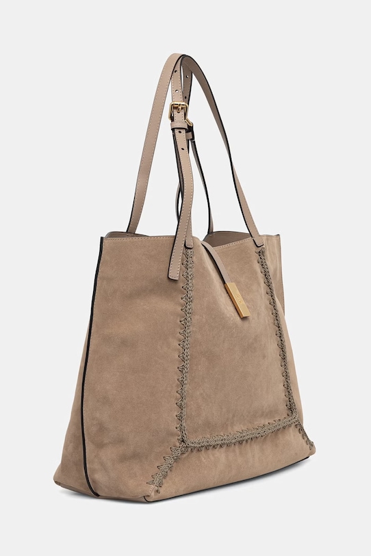 Pollini torebka tote damska zamszowa PC4444PP1OQE1 zielony SS26