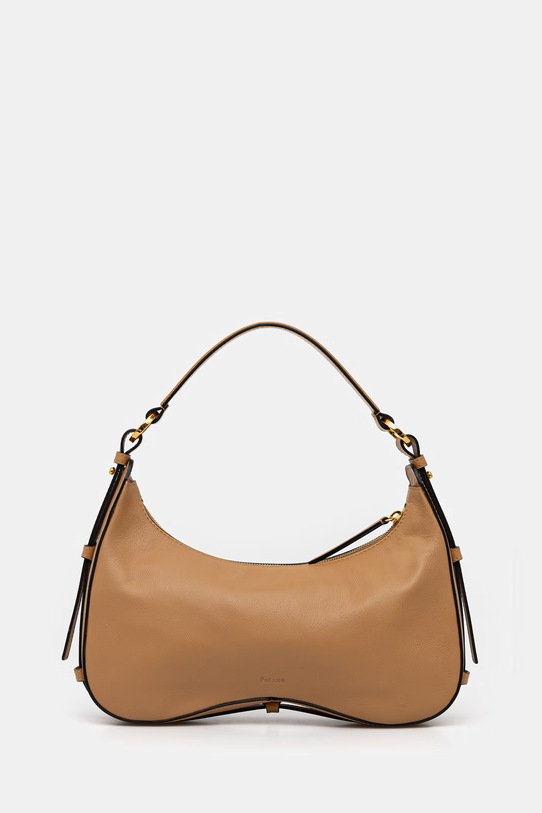 Δερμάτινη τσάντα Pollini λείο δέρμα μπεζ PC4439PP1OQG0