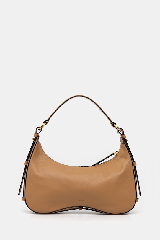 Δερμάτινη τσάντα Pollini λείο δέρμα μπεζ PC4439PP1OQG0