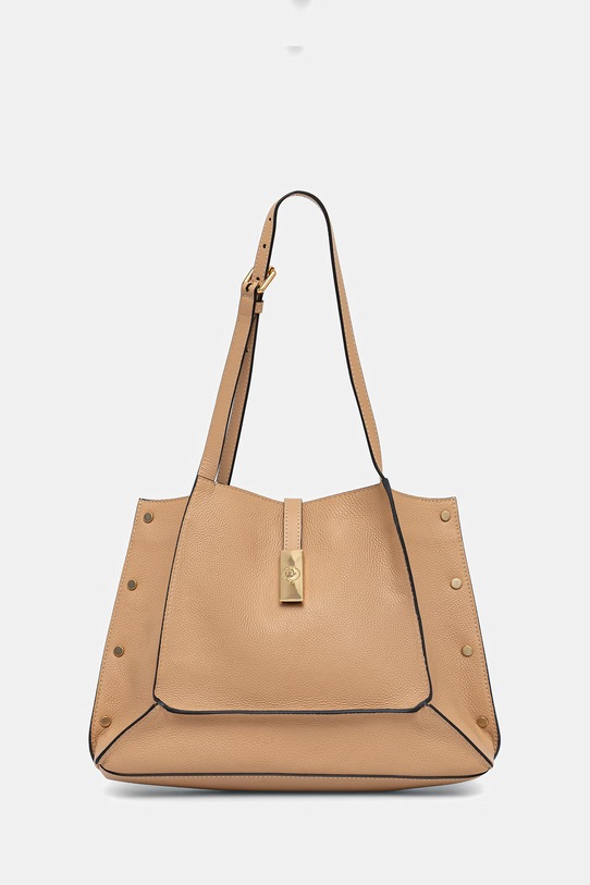 Pollini torebka skórzana nie mieści A4 beżowy PC4416PP1OQC1