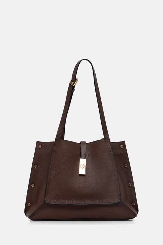 Pollini torebka skórzana nie mieści A4 brązowy PC4416PP1OQC1