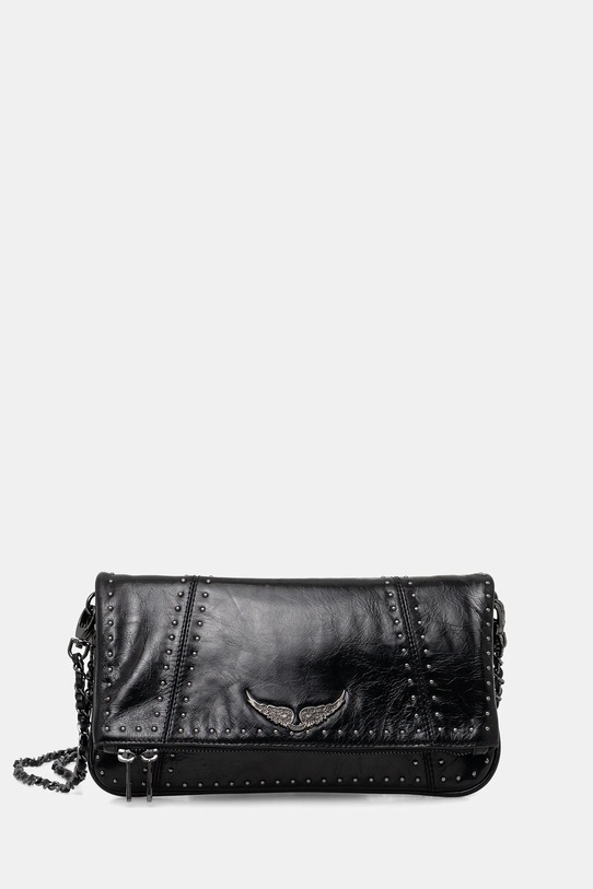 ZADIG&VOLTAIRE torebka skórzana nie mieści A4 czarny LWBA04243