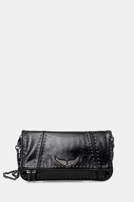 ZADIG&VOLTAIRE torebka skórzana nie mieści A4 czarny LWBA04243