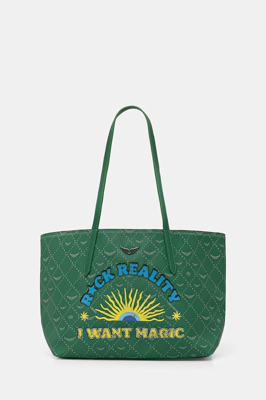 Τσάντα ZADIG&VOLTAIRE Z SHOPPER MONOGRAM TAG συνθετικό πράσινο LWBA04281