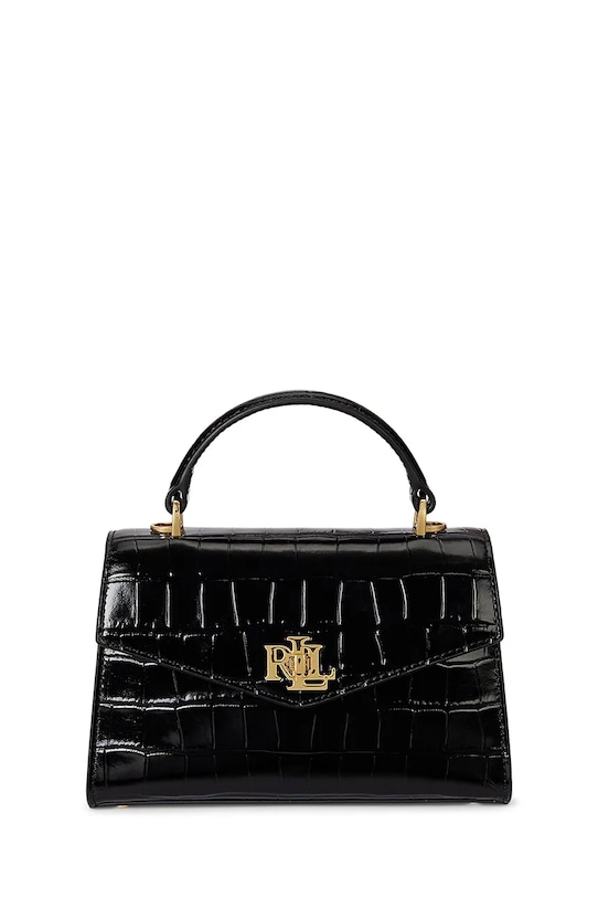 Lauren Ralph Lauren torebka skórzana nie mieści A4 czarny 431974462