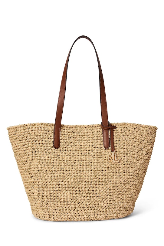 Lauren Ralph Lauren torebka mieści A4 beżowy 431982179