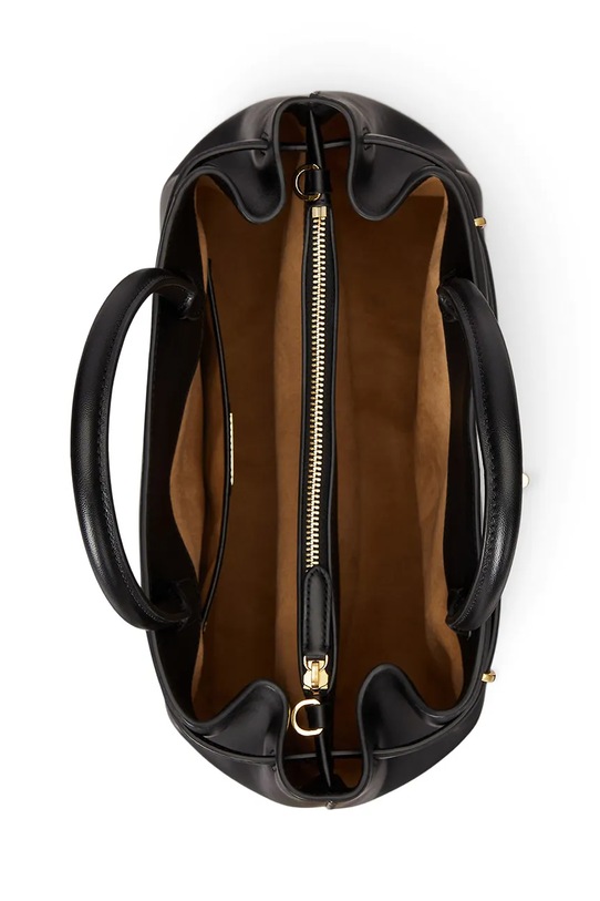 Lauren Ralph Lauren torebka skórzana czarny 431P03417
