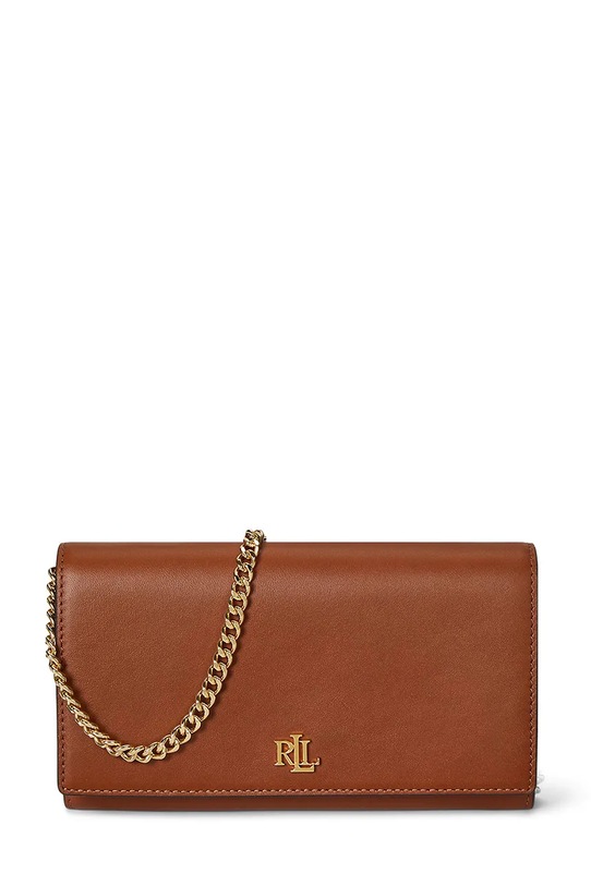 Lauren Ralph Lauren torebka skórzana skóra licowa brązowy 432980206