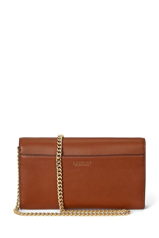 Akcesoria Lauren Ralph Lauren torebka skórzana 432980206 brązowy