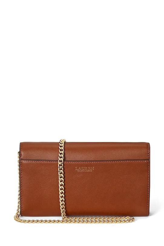 Akcesoria Lauren Ralph Lauren torebka skórzana 432980206 brązowy