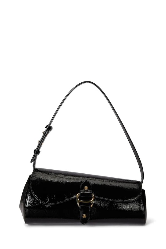 Lauren Ralph Lauren torebka skórzana nie mieści A4 czarny 431P04068