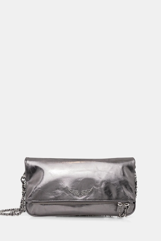 ZADIG&VOLTAIRE torebka skórzana nie mieści A4 szary LWBA04153