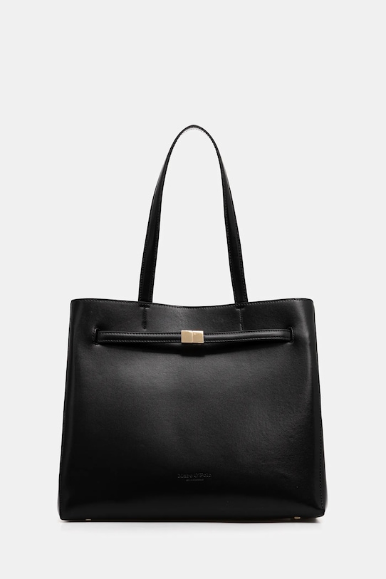 Marc O'Polo poșetă de piele uni negru 5000009275