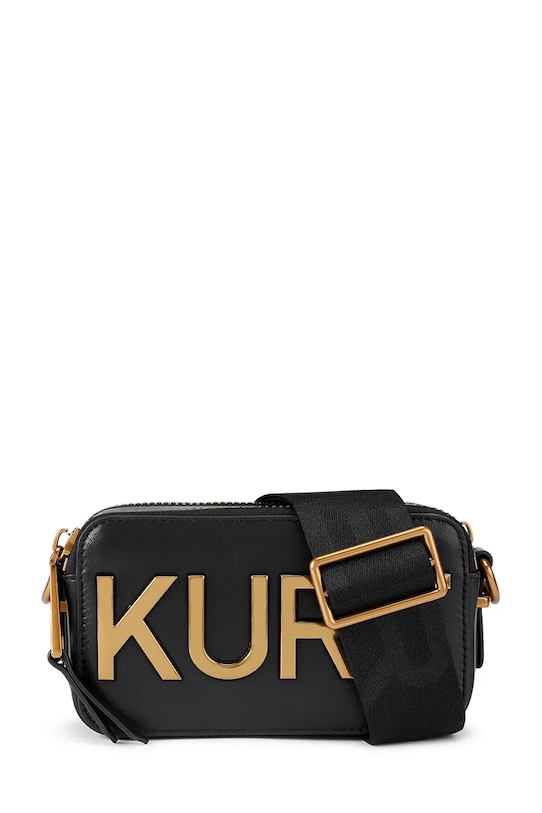 Kožená kabelka Kurt Geiger London Kensington usňová koža čierna 5390500109