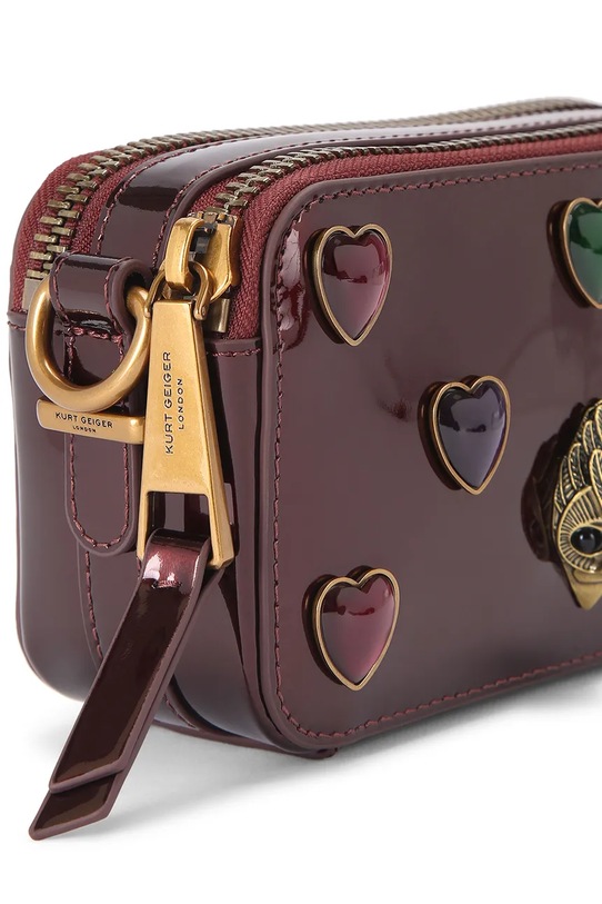 Kožená kabelka Kurt Geiger London Shoreditch burgundské 5390354309