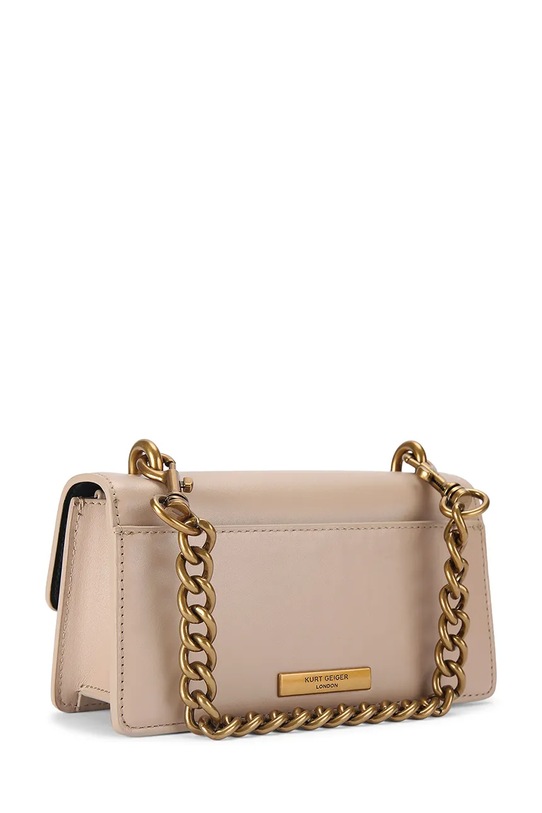 Akcesoria Kurt Geiger London torebka skórzana Chelsea 5266747109 beżowy