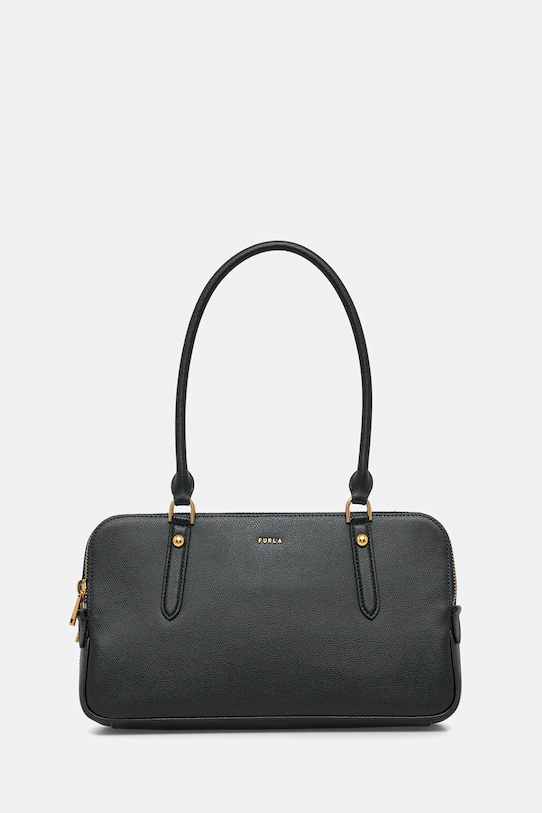 Furla torebka skórzana Giulia M Boston Bag skóra licowa zielony WB01871.BX0460.4491S