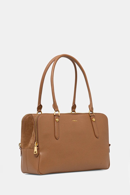 Furla torebka skórzana Giulia L Boston Bag WB01872.BX0460.4557S brązowy SS26