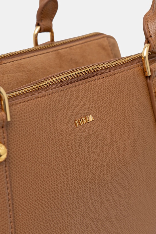 Furla torebka skórzana Giulia L Boston Bag brązowy WB01872.BX0460.4557S