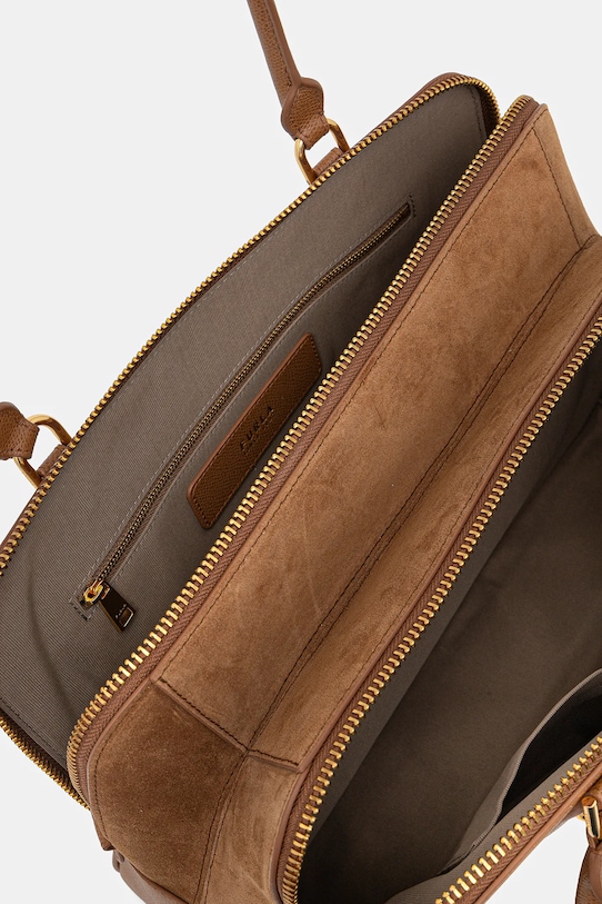 Furla torebka skórzana Giulia L Boston Bag WB01872.BX0460.4557S brązowy