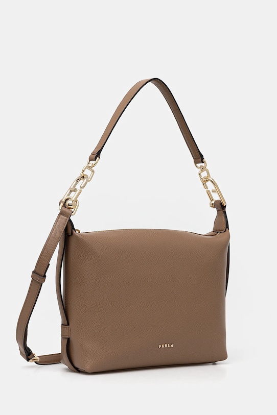 Furla torebka skórzana Tonie Mini Hobo WE00877.A.0023.4489S brązowy SS26