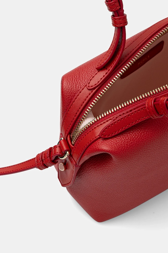 Furla torebka skórzana Double Mini Boston Bag WE00870.BX3036.4484S czerwony