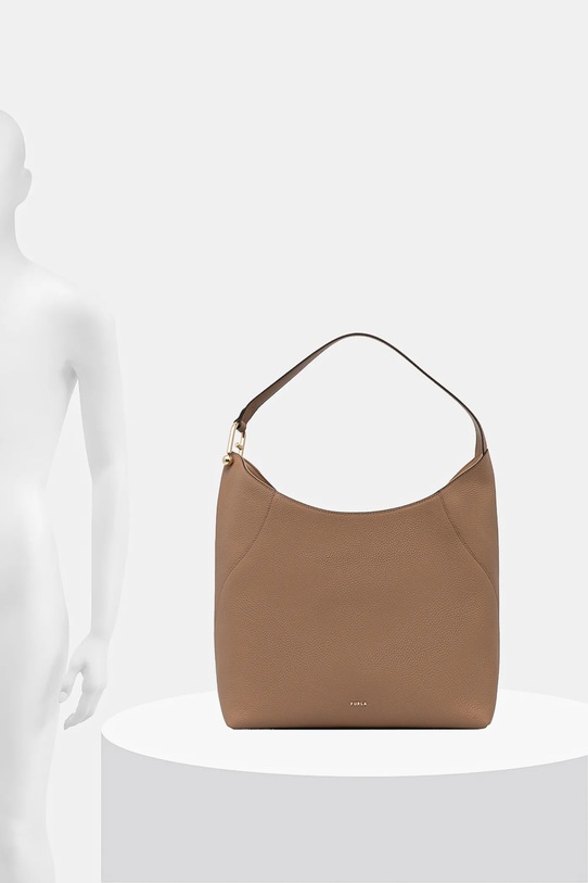 Kožená kabelka Furla Lara L Hobo WB01876.HSF000.YU500 béžová