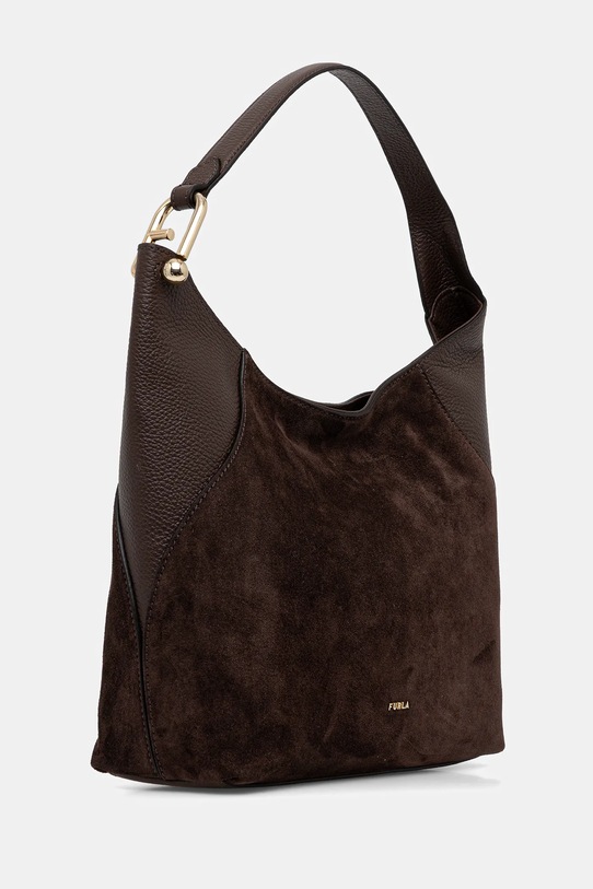 Furla torebka zamszowa Lara M Hobo WB01900.BX1895.4286S brązowy SS26