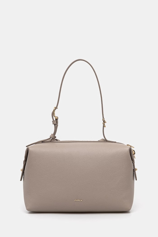 Furla torebka skórzana Double M Boston Bag skóra licowa beżowy WB01905.BX3036.4488S