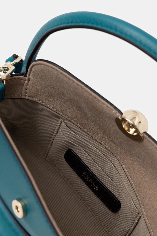 Furla torebka skórzana Nicole Mini Boston Bag WE00893.BX4296.4487S turkusowy