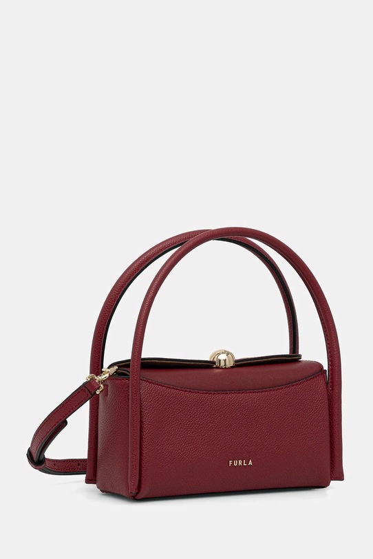 Furla torebka skórzana Nicole Mini Boston Bag WE00893.BX4296.CGQ00 bordowy SS26