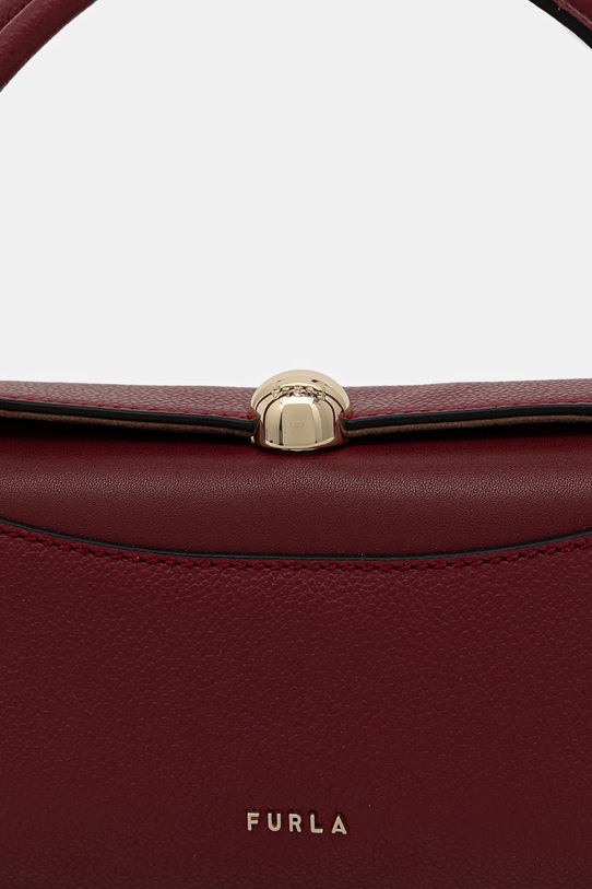 Furla torebka skórzana Nicole Mini Boston Bag WE00893.BX4296.CGQ00 bordowy