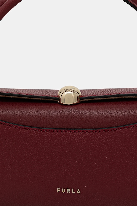 Furla torebka skórzana Nicole Mini Boston Bag WE00893.BX4296.CGQ00 bordowy