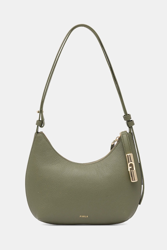 Kožená kabelka Furla Goccia S usňová koža zelená WB01500.BX3353.4555S