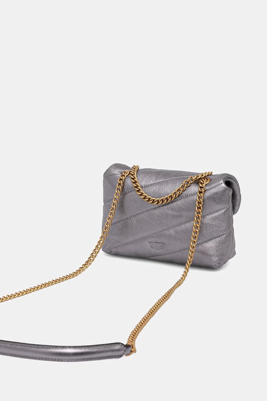 Dodatki Pinko crossbody torbica ženska usnjena 100040.A360 srebrna