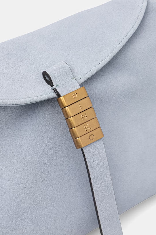 Pinko torebka crossbody damska zamszowa Horizontal niebieski 105895.A0F6