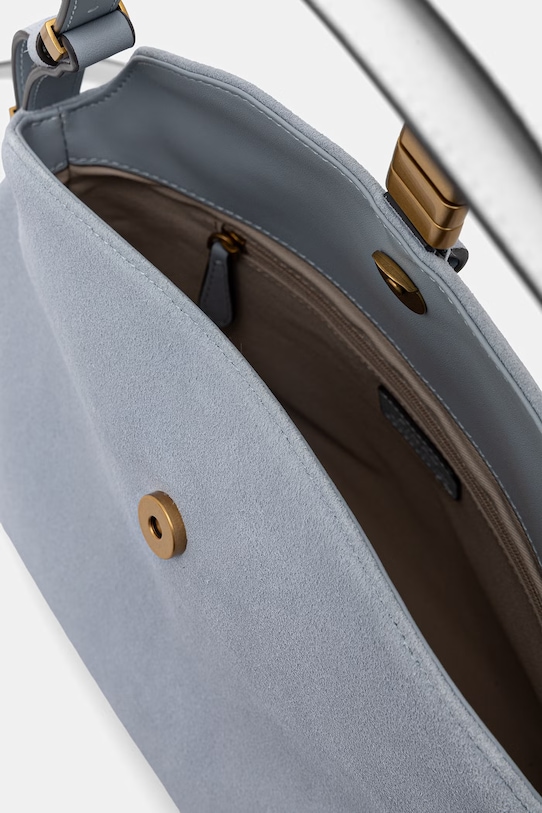 Pinko torebka crossbody damska zamszowa Horizontal 105895.A0F6 niebieski