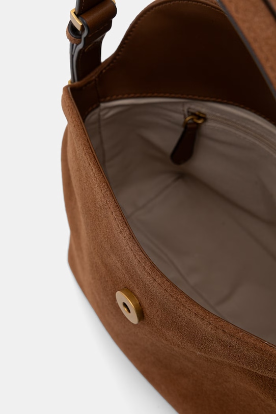 Pinko torebka crossbody damska zamszowa Horizontal 105895.A0F6 brązowy