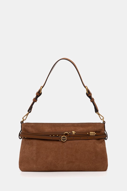 Pinko torebka zamszowa skóra zamszowa brązowy 106176.A0F6