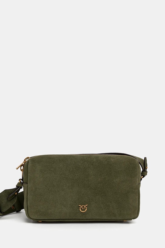 Pinko torebka zamszowa Horizontal nie mieści A4 zielony 106062.A0F6